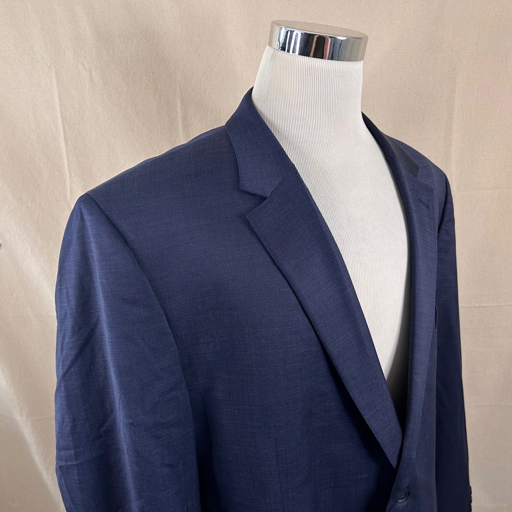 Awearness Kenneth Cole 54L Sport Coat Wool Blend Blue Two Button Double Vented